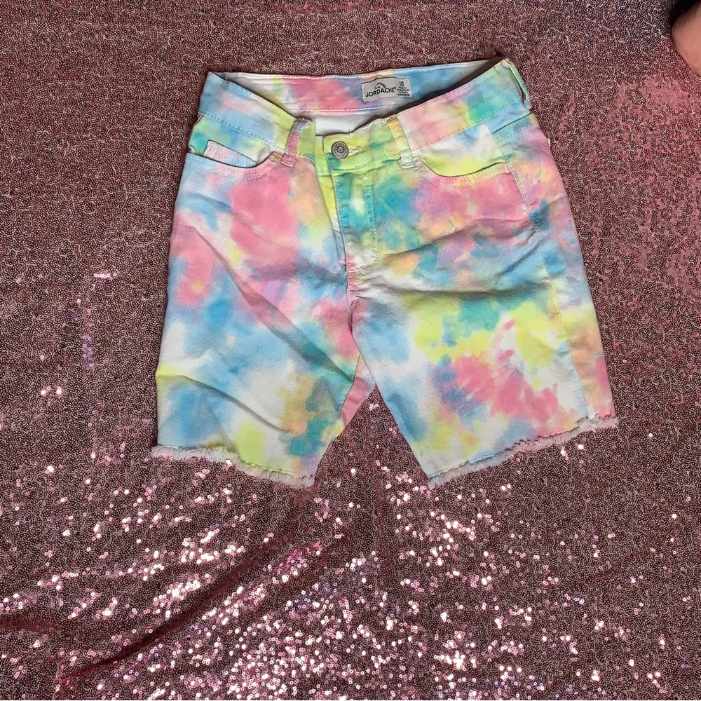 Tie-dye Pastel colored shorts